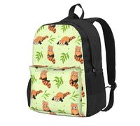 CyanLit Red Panda Leave Tree Backpack for Women Men Work Hiking Gym Picnic Travel Backpack
