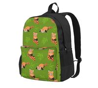 CyanLit Red Panda Leave Tree Backpack for Women Men Work Hiking Gym Picnic Travel Backpack