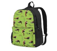 CyanLit Red Panda Leave Tree Backpack for Women Men Work Hiking Gym Picnic Travel Backpack