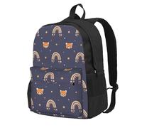 CyanLit Red Panda Raonbow Pattern Backpack for Women Men Work Hiking Gym Picnic Travel Backpack
