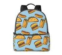 CyanLit Taco Hamburger Hot Dog Lightweight Backpack Sports School Back Pack For Work Hiking Gym Travel