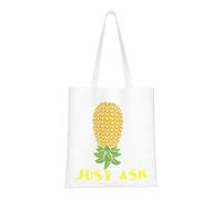 CyanLit Upside Down Pineapple Funny Swinger Canvas Tote Bag Reusable Shoulder Totes For Shopping, Gym,Travel, Work