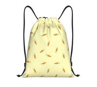CyanLit Watercolor Carrots Pattern Drawstring Backpack Gym Sackpack Sports Bag