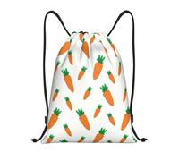 CyanLit Watercolor Carrots Pattern Drawstring Backpack Gym Sackpack Sports Bag