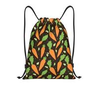 CyanLit Watercolor Carrots Print Drawstring Backpack Gym Sackpack Sports Bag