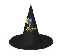 CyanLit World Down Syndrome Day Witch Hat For Women Men Costume Accessory Party Festival Decoration Hats