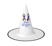 CyanLit World Down Syndrome Day Witch Hat For Women Men Costume Accessory Party Festival Decoration Hats