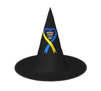 CyanLit World Down Syndrome Day Witch Hat For Women Men Costume Accessory Party Festival Decoration Hats