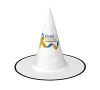 CyanLit World Down Syndrome Day Witch Hat For Women Men Costume Accessory Party Festival Decoration Hats