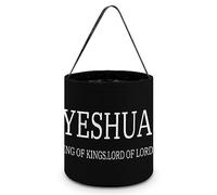 CyanLit Yeshua Jesus Christian Halloween Bucket Trick Or Treat Bags Candy Bucket Tote Bag for Festive Party Decoration