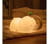 CYANLUX Night Light for Kids, Cute Silicone Nursery Elephant Lamp for Baby and Toddler, Rechargeable Night Lamp Kawaii Bedside Lamp for Kids Boys Girls Bedroom (Elephant)