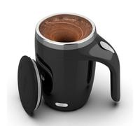 CYANLUX Self Stirring Coffee Mug, Automatic Magnetic Stirring Coffee Mug, Rechargeable Stainless Steel Coffee Mug Electric Mixing Cup with Lid for Coffee Milk Tea (Black)