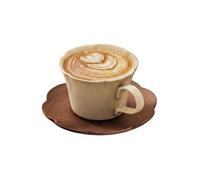 CYANMIEGT Ceramic Coffee Mug with Wood Coaster,6.8 oz Wabi Sabi Pottery Cup