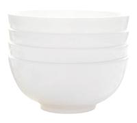 CYANMIEGT Pure white bone china bowl set of 4 white ceramic bowls Cereals, salads, fruits, desserts, Italy, soups- oven safe/dishwasher safe