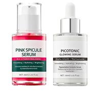 Cyano Pink Spicule Serum + Picotonic Glowing Ampoule Duo,Spicule Face Serum for Pore Care,Pore & Spot Skin Care Set-Shrinks Pores & Fades Blemish Marks & Boosts Collagen Korean Skin Care Face Serum