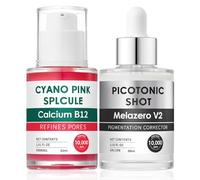 Cyano Pink Spicule Serum + Picotonic Shot Ampoule Duo, Anti Wrinkle Serum Korean Skin Care, Brightening & Hydrating Facial Serum, Improves Skin Elasticity, Soothing for Sensitive Skin (30ml, 2PCS)