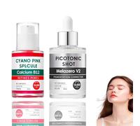 Cyano Pink Spicule Serum & Picotonic Shot Ampoule Duo,Anti-Wrinkle Spicule Serum + Whitening Ampoule, Deep Moisturising Essence for Pore Refinement & Radiant Glow, 30ml