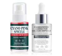 Cyano Pink Spicule Serum + Picotonic Shot Ampoule Duo, Serum For Face Anti-Wrinkle Whitening Ampoule Duo For Pore Refinement, Brightening & Hydrating Facial Care Smoothing Cream For All Types Skin