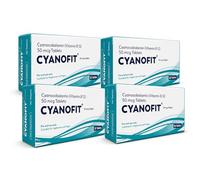Cyanofit Vitamin B12 Tablets - High Strength - 200 Tablets (6 Month+ Supply) - Cyanocobalamin B12 50mcg Supplement - Contributes to The Reduction of Tiredness and Fatigue