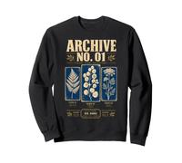 Cyanotype Botanical Fern Wildflower Art Sweatshirt