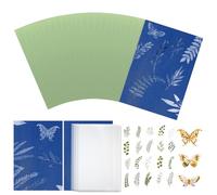 Cyanotype Paper Kit for Sun Printing 24 Sheets A5 Blueprint Paper Acrylic Panel, 4 Clips, 20 Leaves and 3 Butterfly Templates High Sensitivity Solar Art Papers for Kids/Adults DIY Crafts (5.8x8.3")