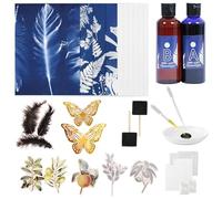 Cyanotype Paper Kit - Sun Print Nature Printing Kit, DIY Cyanotype Craft Projects, 2 Cyanotype Sensitizer 50ML, 36 Sheets A4 Paper, High Sensitive Solar Activated Art Printing Full Set for Crafting
