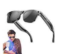 Cyanvue AI Smart Glasses, 8mp Camera Glasses with Music & Call Features, Smart Sunglasses for Men/Women, Bluetooth Camera Glasses with 144 Translation Anti-Blue Light UV Protection (Black)