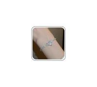 Cybche Boho Crystal Heart Bracelet Silver CZ Tennis Bracelet Rhinestone Heart Love Chain Bracelets Sparkling Cubic Zirconia Wedding Bracelets Adjustable Hand Chain Anklet Wrist Jewellery For
