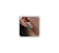 Cybche Boho Cute Green Crystal Turtle Earrings Diamond CZ Rhinestone Tortoise Sea Earrings Oval Emerald Turtle Animal Studs Ocean Jewelry For Women, dimensione unica, Zinc, No Gemstone