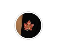 Cybche Boho Maple Leaf Crystal Brooch Red Rhinestone Maple Leaf Brooch Vintage Autumn Leaves Lapel Pin Ruby Pave Cz Leaves Buttons Cardigan Clip Clothing Accessories Jewelry For Women, dimensione