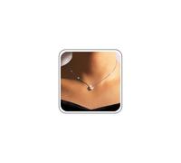 Cybche Boho Solitaire CZ Necklace Delicate Cubic Zirconia Pendant Necklaces Small Rhinestone Bridal Necklaces Minimalist Choker Necklaces Italian Fine Chain Necklaces Women Jewelry