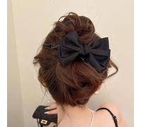 Cybche Bow Satin Hair Clip Black Silk Ribbon Bow Clips French Silk Bow Hair Clips Bowknot Twist Banana Clip Banana Hair Clip Twist Hair Styling Clip Barrette For Women Head