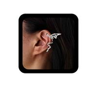 Cybche Crystal Butterfly Ear Cuff Earrings Liquid Butterfly Climber Wrap Around Earring Wedding Rhinestone No Piercing Ear Clip Cartilage Snake Earring (Left), dimensione unica, Zinc, No Gemstone