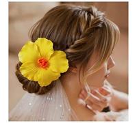 Cybche Hawaiian Flower Hair Clip Yellow Floral Hair Barrettes Artificial Flower Clip Plumeria Clip Bars Plumeria Hibiscus Clip Bride Wedding Hair Clip Summer Beach