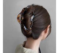 Cybche Large Tortoise Shell Hair Claw Clip Leopard Plastic Hair Clip Irregular Cloud Shape Barrette Large Amber Acrylic Claw Clip Non-slip Strong Hold Capellis Mo