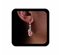 Cybche Vintage Blue Sapphire Teardrop Earrings Wedding Crystal Long Earrings Rhinestone Water Drop Earring Pave CZ Peacock Hook Earring Jewelry for Women, dimensione unica, Zinc, No Gemstone
