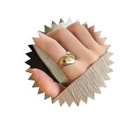 Cybche Vintage Chunky Heart Ring Gold Open Adjustable Thick Heart Love Ring Minimalist Wedding Hearts Ankle Finger Rings Statement Jewellery for Women, Zinc, No Gemstone