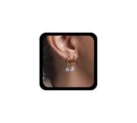 Cybche Vintage Crystal Teardrop Hoop Earrings Gold CZ Hoop Dangle Earrings Gemstone Water Drop Dangle Earring Pear CZ Drop Earring Wedding Teardrop Jewellery for Women, Zinc, No Gemstone