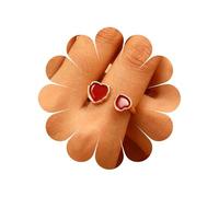 Cybche Vintage Cute Double Heart Rings White Opal Heart Half Open Ring Small Hearts Open Adjustable Ring Wedding Crystal Moonstone Love Wrap Finger Ankle Rings Jewellery for Women, Zinc