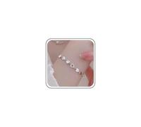 Cybche Vintage Dainty CZ Heart Bracelet Wedding Rhinestone Hearts Link Chain Bracelets Sparkling Cubic Zirconia Bracelet Silver Hollow Heart Love Hand Chain Anklet Wrist Jewelry for