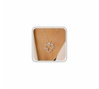Cybche Vintage Flower Heart Necklace Choker Hollow Heart of Thorns Pendant Necklace Gold Rose Love Hearts Paper Clip Link Chain Necklaces Flower Jewellery for Women, Zinc, No Gemstone