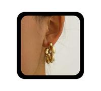 Cybche Vintage Flower Hoop Earrings Gold Daisy Flower Earrings Floral Hoop Stud Earring Floral Open Earring Metal Daisy Jewellery for Women, Zinc, No Gemstone