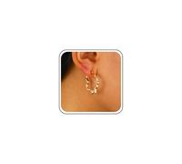 Cybche Vintage Heart Hoop Earrings Gold Liquid Heart Dangle Earrings Hollow Open Hearts Love Stud Earring Exaggerate Lava Love Earring Jewellery for Women, Zinc, No Gemstone