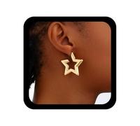 Cybche Vintage Heavenly Star Earrings Gold Star Open Earrings Stars Hoop Earrings Minimal Celestial Earring Jewellery for Women