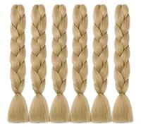 Cybelleza 24inch Braiding Hair Extensions for Braiding Ombre Jumbo Braiding Synthetic Hair 6PCS 600g Crochet Hair Box Braids for Women Braiding (Natural Blonde)