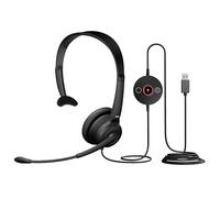 Cyber Acoustics AC-104ENC Mono USB Headset with ENC, in-Line Controls