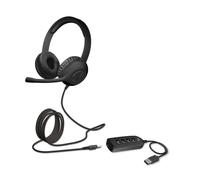 Cyber Acoustics Stereo Headset with USB or 3.5mm Connection (AC-5812), USB Control Module, Adjustable Mic Boom for PC, Mac or Chromebook