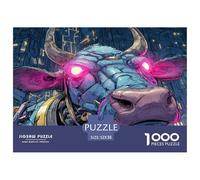 Cyber Bull Neon Jigsaw Puzzle 1000 Piece, Impossible Puzzle, Family Activity Puzzles, Challenging Toy for Adults And Kids 52x38cm/1000pcs