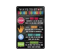 Cyber Bullying Stop Chart Metal Sign 12x8 Inch