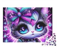 Cyber Cat 1000 Piece Cardboard Jigsaw Puzzle for Adults 14+ Senior Centre Activity Classroom Puzzle Social Icebreaker Stress Relief 52x38cm/1000pcs